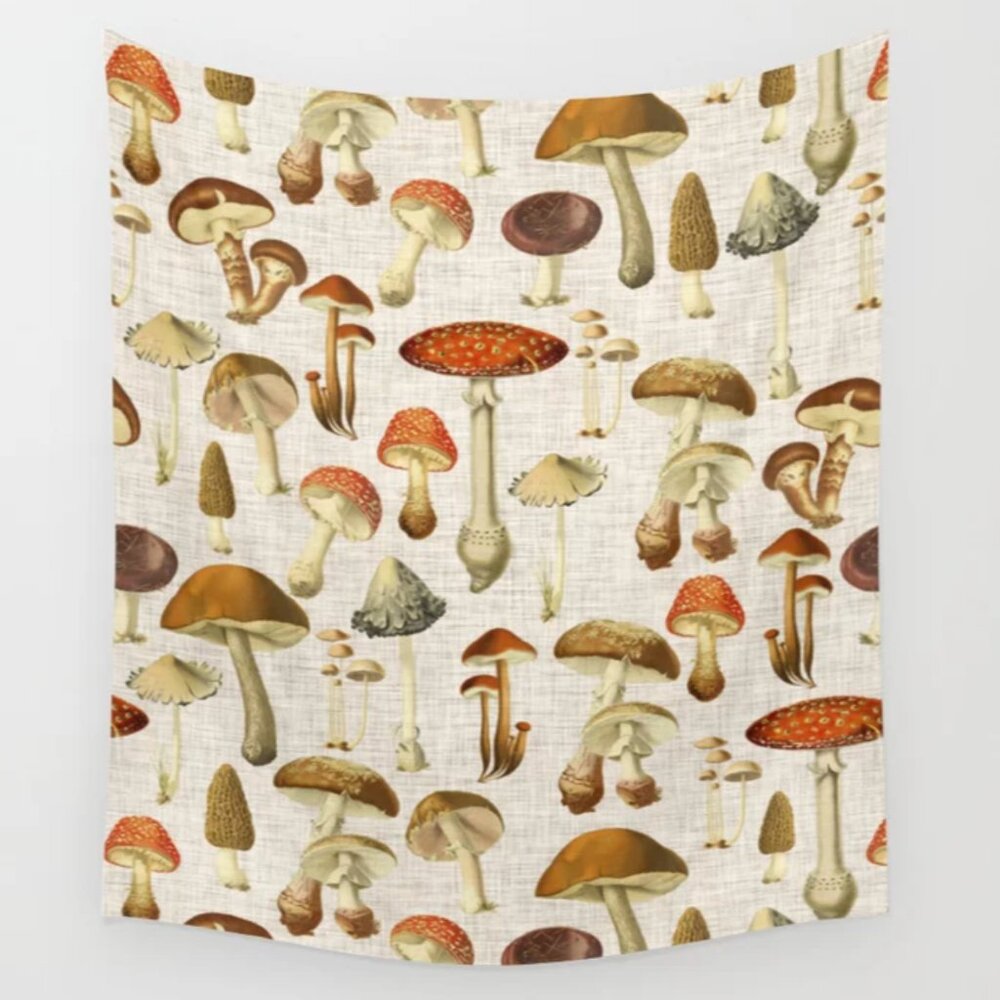 SOCIETY 6 mushroom wall tapestry 34 x 40 inches NWOT - Picture 2 of 3